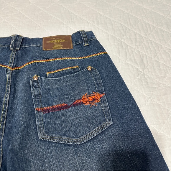 Vintage Phat Farm Denim Jean Shorts Men's 44x15.5 Baggy Embroidered Y2K Hip Hop - Picture 2 of 8